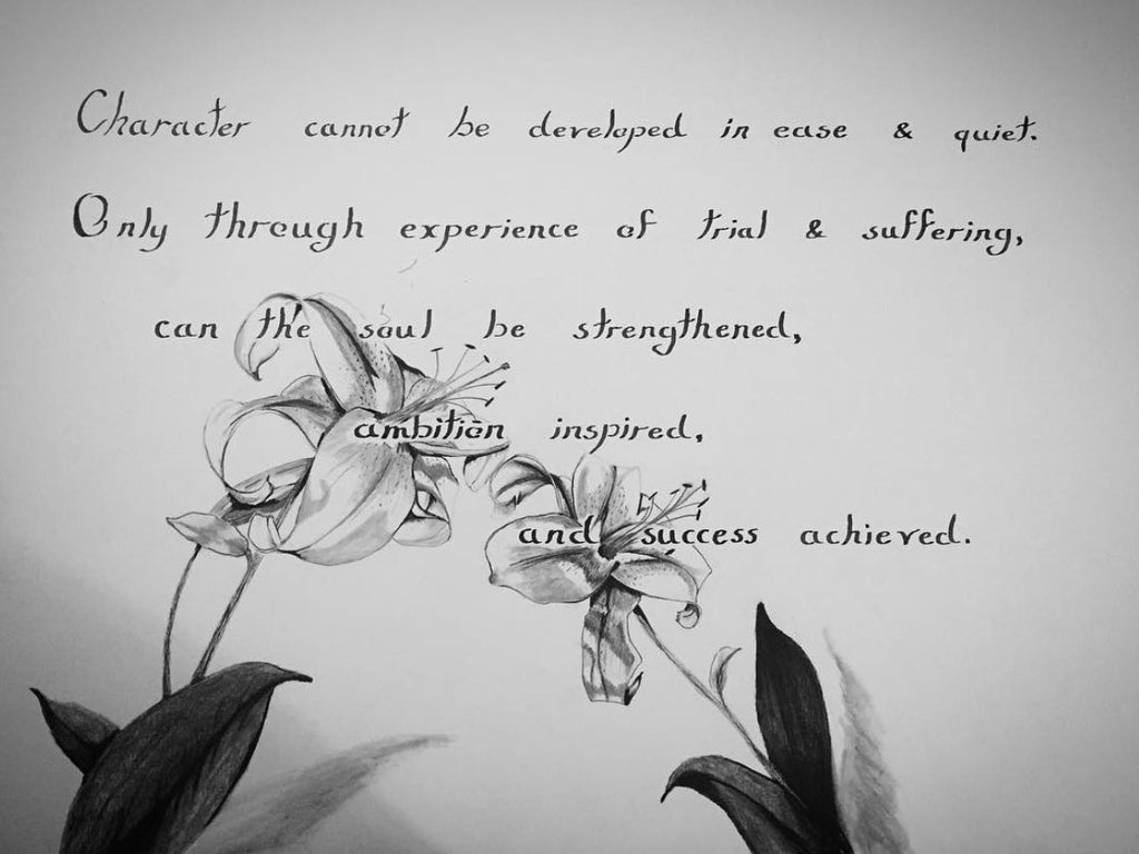 Maddy Lou Designs "Ambitions of a Lilly" Pencil Drawing and Inspirational Quote