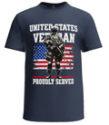 United States Veteran Proudly Served Flag and Soldier  Design
