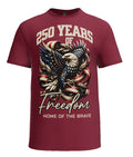 250 Years of Freedom Home of the brave Stars and Stripes Eagle and ribbon