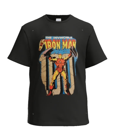 vintage comic book Ironman t-shirt design