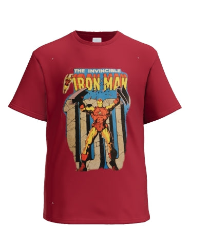 vintage comic book Ironman t-shirt design