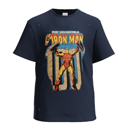 vintage comic book Ironman t-shirt design