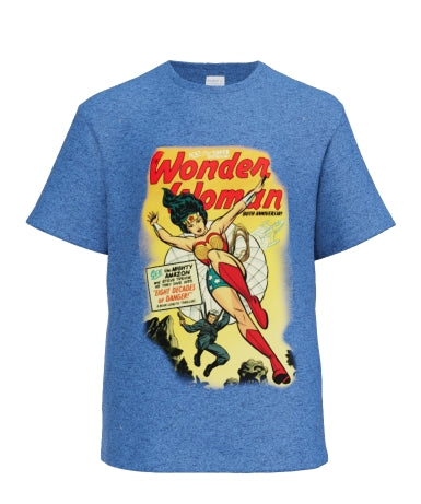 Vintage Comic Book "Wonder Woman & Parachuting gunman" T-Shirt Design
