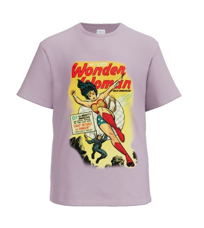 Vintage Comic Book "Wonder Woman & Parachuting gunman" T-Shirt Design